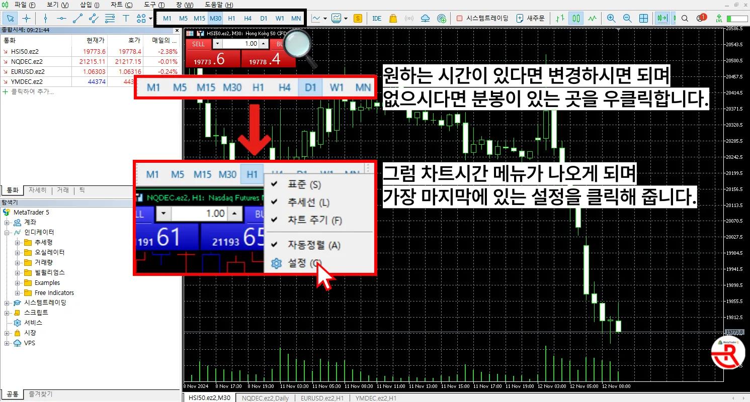 분봉 설정 방법